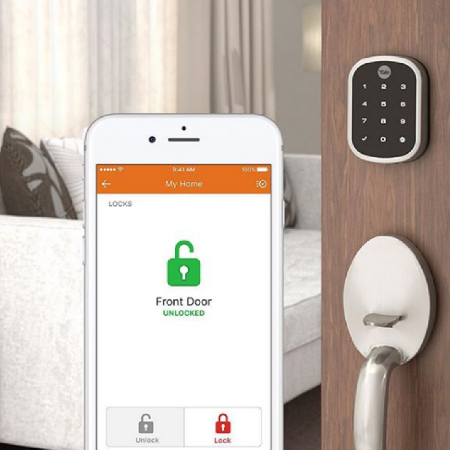 Unlocking a door with the Alarm.com app